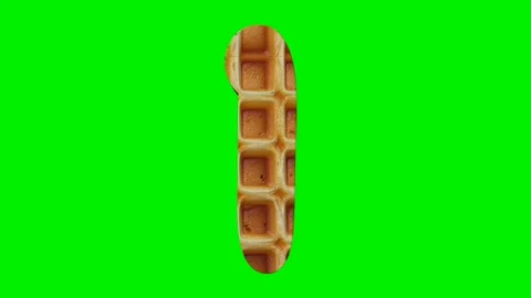 3D number animation with a gold waffle texture on a green screen. Видео 341615642