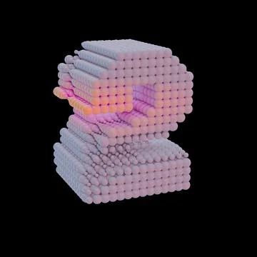 3D Number Art: 2 Isolated in Pastel Gradient Style Illustrazione stock