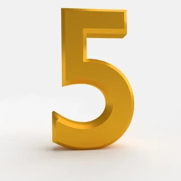 3d number Five Illustrazione stock