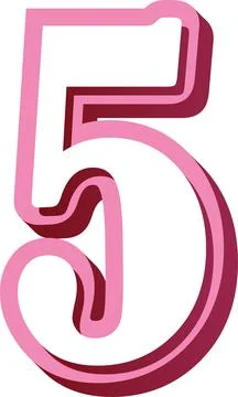 3D the number five Illustrazione stock