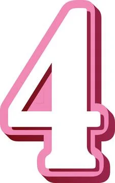 3D the number four Illustrazione stock