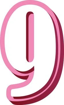 3D the number nine Illustrazione stock