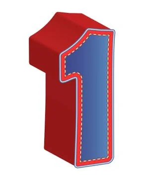 3D number one. Vector illustration of 3D font Stock-Illustration