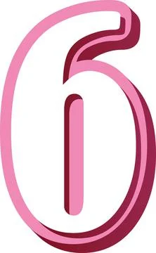 3D the number six Illustrazione stock