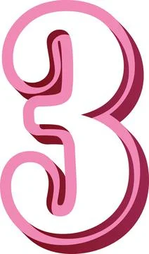 3D the number three Illustrazione stock