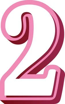 3D the number two Illustrazione stock