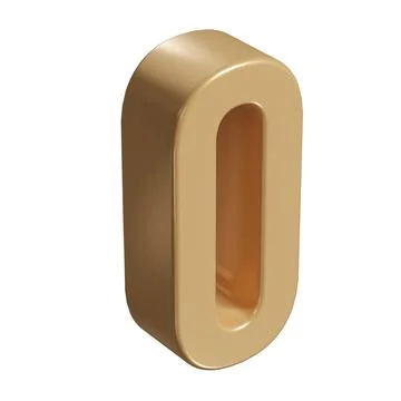 3d number zero 0 golden or bronze shining typography symbol or sign template Illustrazione stock