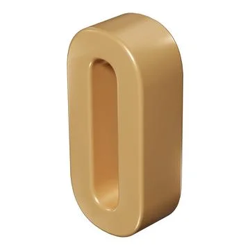 3d number zero 0 golden or bronze shining typography symbol or sign template Stock Illustration