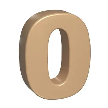 3d number zero 0 golden or bronze shining typography symbol or sign template Stock Illustration