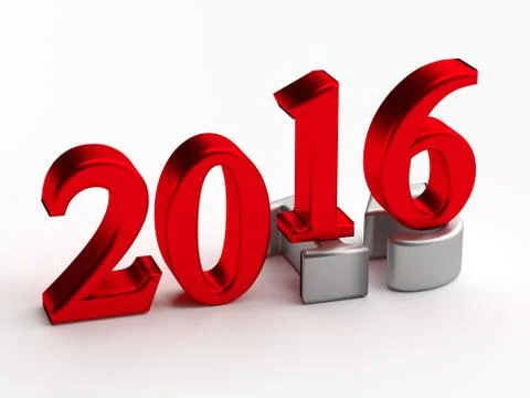 3d numbers. 2016 new year over 2015 Stock Illustration