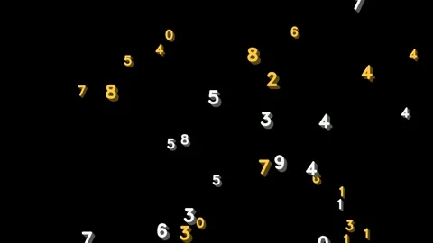 3D numbers floating on black background overlay 4K Vídeo Stock 337062433