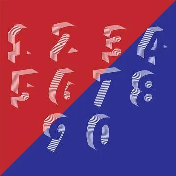 3D numbers with lines Stock Illustration
