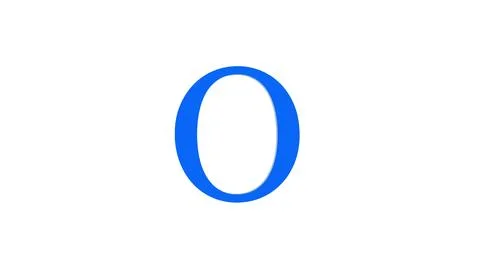 3d O letter logo loopable rotated blue color white background Stock Illustration