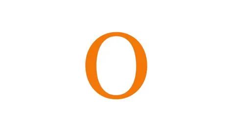 3d O letter logo loopable brown color white background Stock Illustration