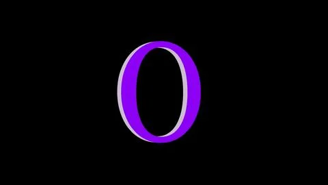 3d O letter logo loopable purple color black background Illustrazione stock