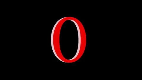 3d O letter logo loopable red color black background 스톡 일러스트