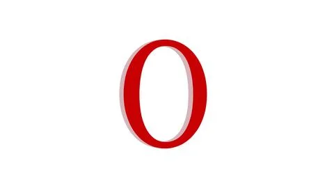 3d O letter logo loopable red color white background Illustrazione stock