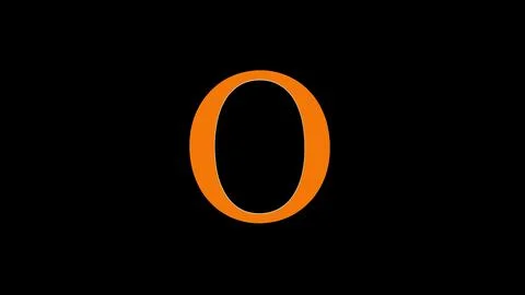 3d O letter logo loopable rotated brown color black background Stock Illustration