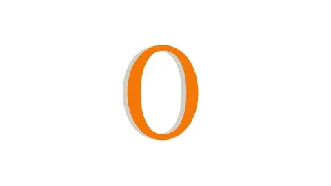 3d O letter logo loopable rotated brown color white background Stock Illustration