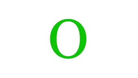 3d O letter logo loopable rotated green color white background Illustrazione stock