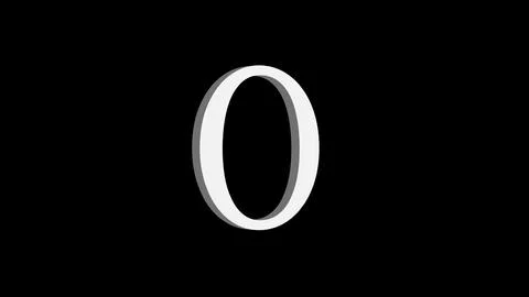 3d O letter logo loopable white color black background Stock Illustration