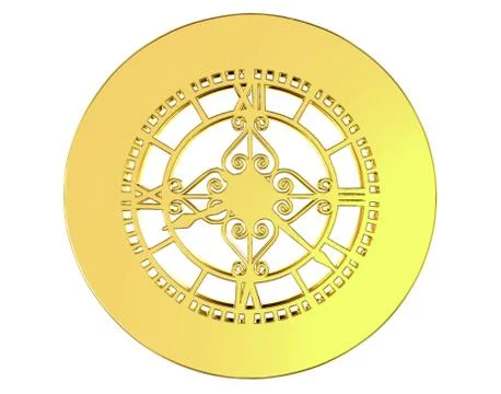 3d object - Clock face on white background 스톡 사진