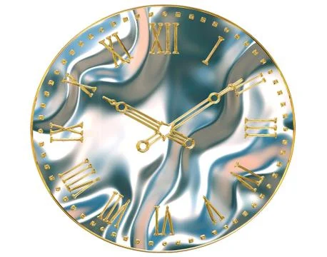 3d Object - Clock face on white background Stock Photos