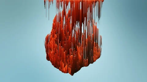 3D object with displacement and pixel sorting effects, pixel art animation Stock Footage 173446621