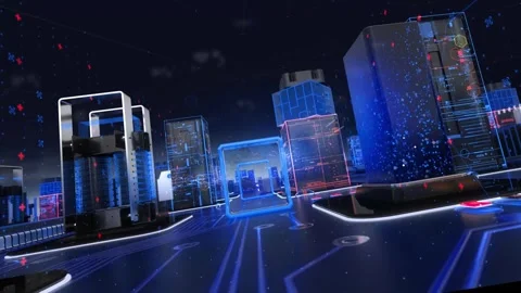 3D  Object Hologram Visualization Stock Footage 289833135
