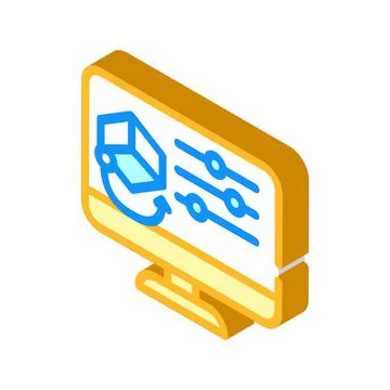 3d object library isometric icon vector illustration Stock Illustration