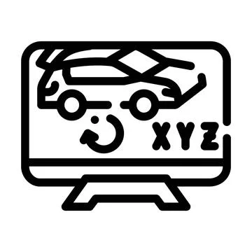 3d object library line icon vector illustration Stockillustratie