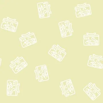 3d object library line vector seamless pattern Illustrazione stock