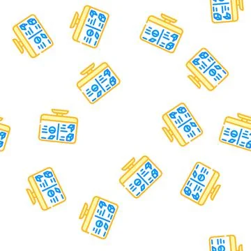 3d object library vector seamless pattern Illustrazione stock