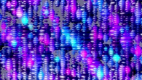 3D Object or Structure Rotates and Moves with Bright Colorful Light 03. 4K Stock Footage 271229004