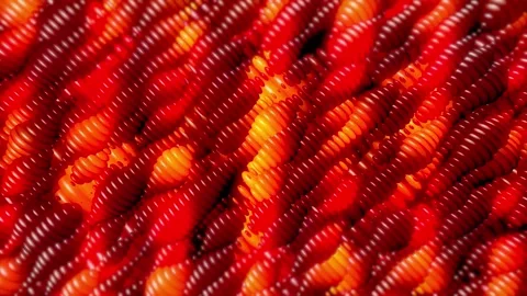 3D Object or Structure Rotates and Moves with Bright Colorful Light. 4K Stock Footage 297345215