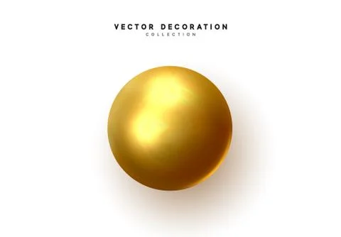 3d object round sphere, golden ball. vector illustration Ilustración de archivo