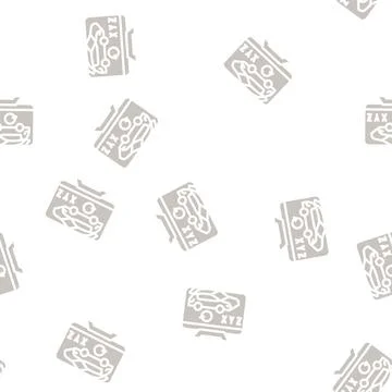 3d object settings glyph vector seamless pattern Stock Illustration