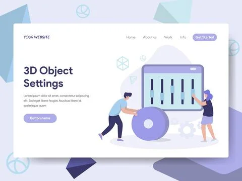 3D Object Settings Illustration Illustrazione stock