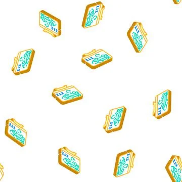 3d object settings isometric icon seamless pattern Stock Illustration