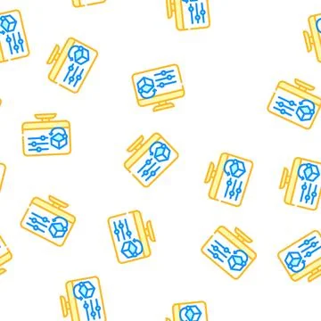 3d object settings vector seamless pattern Stock Illustration