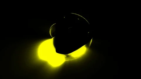 3D Object Shape Morph Abstract Animation [4K Seamless Loop] (Yellow) Video stock 108792647
