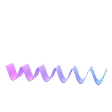 3d object shape wave ribbon metal geometric. Realistic glossy pink and lilac Illustrazione stock