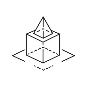 3D objects black line icon. AR and VR. Pictogram for web page, mobile app, pr Stock Illustration