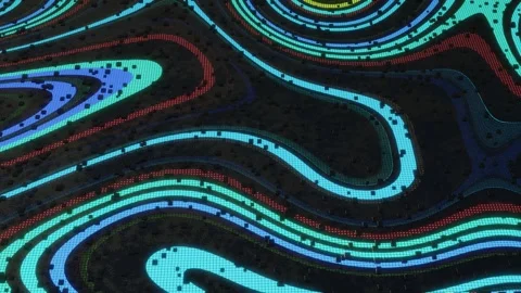 3d objects form sci fi composition on surface 3d pattern. Hi tech pattern on Stock Footage 277995208