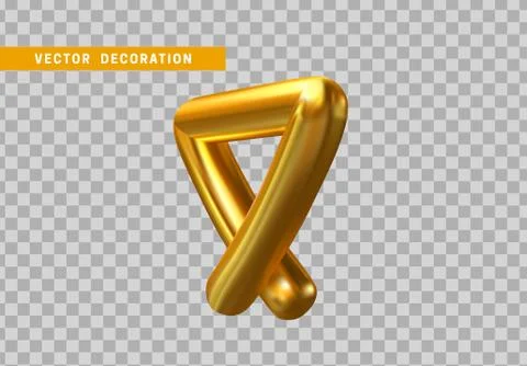 3d objects geometric shape isolated golden color. vector illustration Stock Illustration