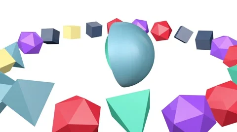 3D objects randomly moving in a loop Stock Footage 61298191