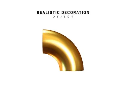 3d objects realistic metallic gold color. Geometric elements isolated on whit 스톡 일러스트
