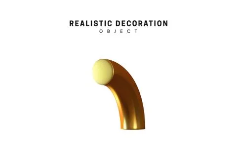 3d objects realistic metallic gold color. Geometric elements isolated on whit 스톡 일러스트