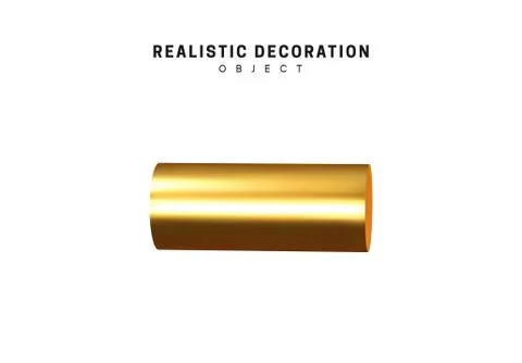 3d objects realistic metallic gold color. Geometric elements isolated on whit 스톡 일러스트