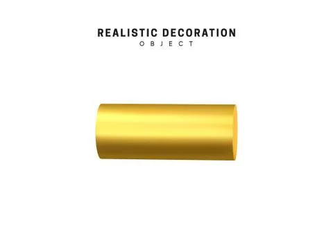 3d objects realistic metallic gold color. Geometric elements isolated on whit 스톡 일러스트